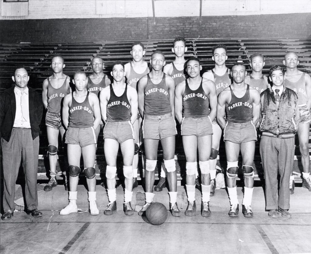 Earl and his teammates at Parker Gray high school